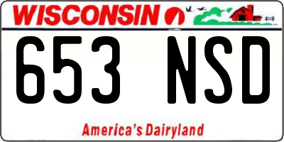 WI license plate 653NSD
