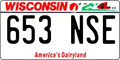 WI license plate 653NSE