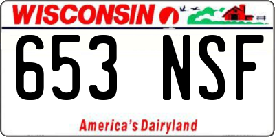 WI license plate 653NSF