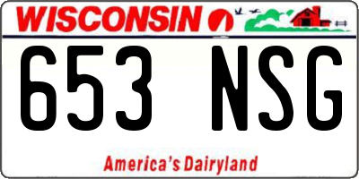 WI license plate 653NSG