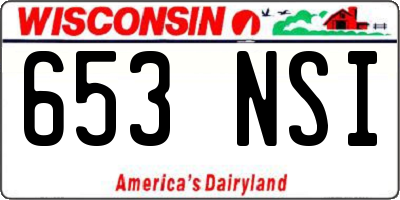 WI license plate 653NSI