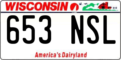 WI license plate 653NSL