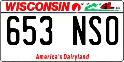 WI license plate 653NSO