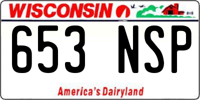 WI license plate 653NSP