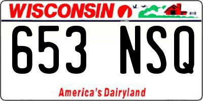 WI license plate 653NSQ