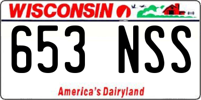 WI license plate 653NSS