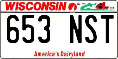 WI license plate 653NST