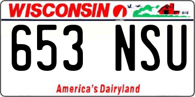 WI license plate 653NSU
