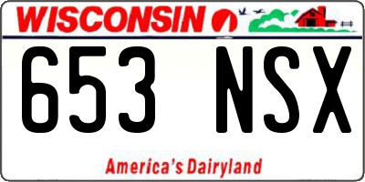 WI license plate 653NSX