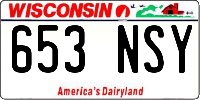 WI license plate 653NSY