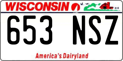 WI license plate 653NSZ