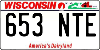 WI license plate 653NTE
