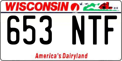 WI license plate 653NTF