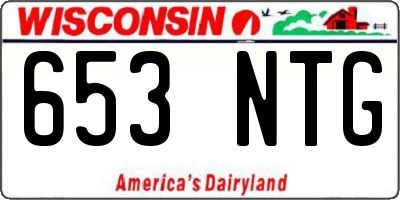 WI license plate 653NTG