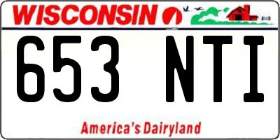 WI license plate 653NTI