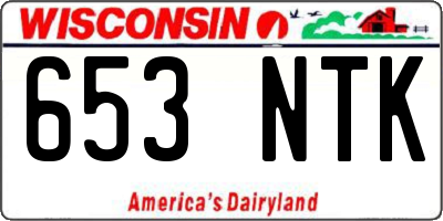 WI license plate 653NTK