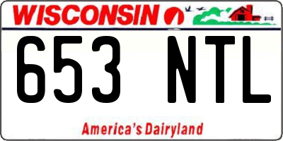 WI license plate 653NTL