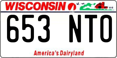 WI license plate 653NTO