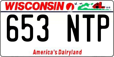 WI license plate 653NTP