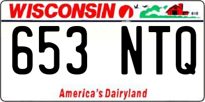 WI license plate 653NTQ