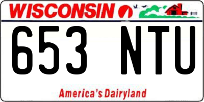 WI license plate 653NTU