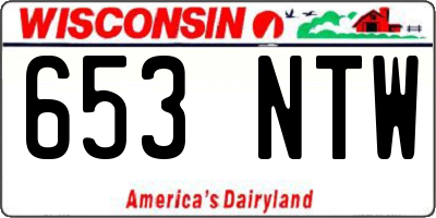 WI license plate 653NTW