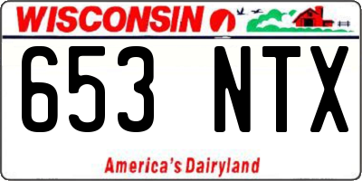 WI license plate 653NTX