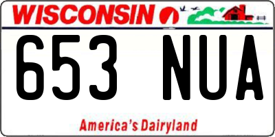 WI license plate 653NUA