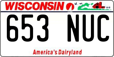 WI license plate 653NUC