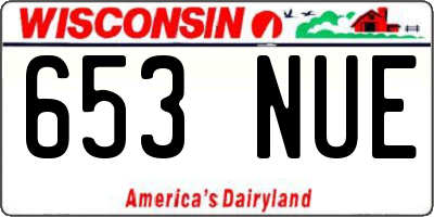 WI license plate 653NUE