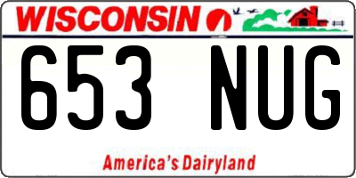 WI license plate 653NUG