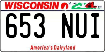 WI license plate 653NUI
