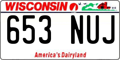 WI license plate 653NUJ