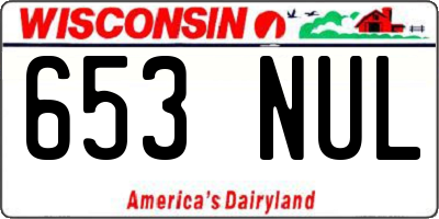 WI license plate 653NUL