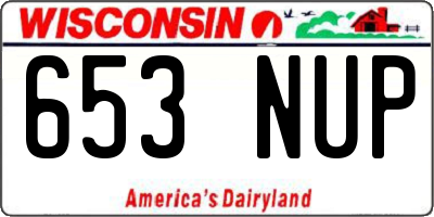 WI license plate 653NUP