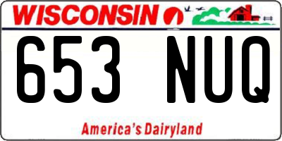 WI license plate 653NUQ