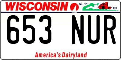 WI license plate 653NUR