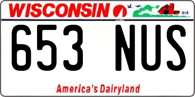 WI license plate 653NUS