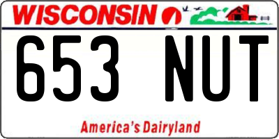 WI license plate 653NUT