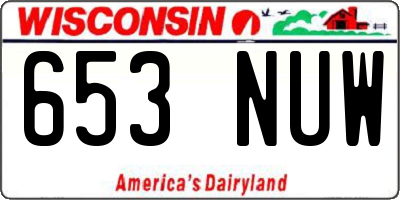 WI license plate 653NUW