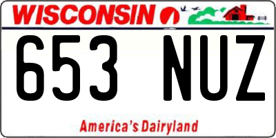 WI license plate 653NUZ