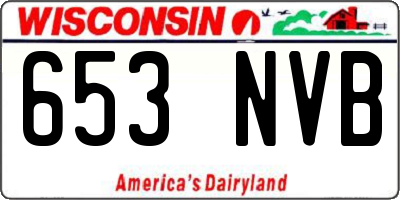 WI license plate 653NVB