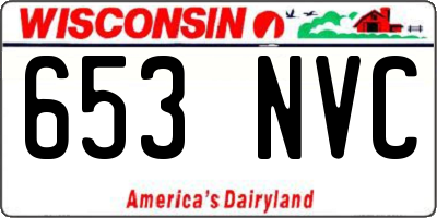 WI license plate 653NVC