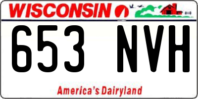 WI license plate 653NVH