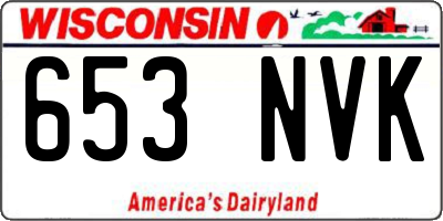 WI license plate 653NVK