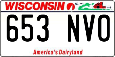 WI license plate 653NVO