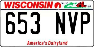 WI license plate 653NVP
