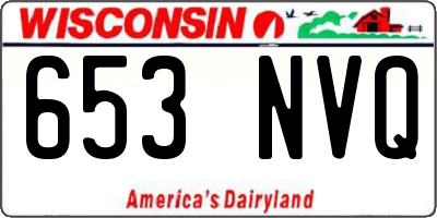 WI license plate 653NVQ