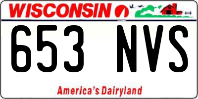 WI license plate 653NVS