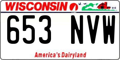 WI license plate 653NVW